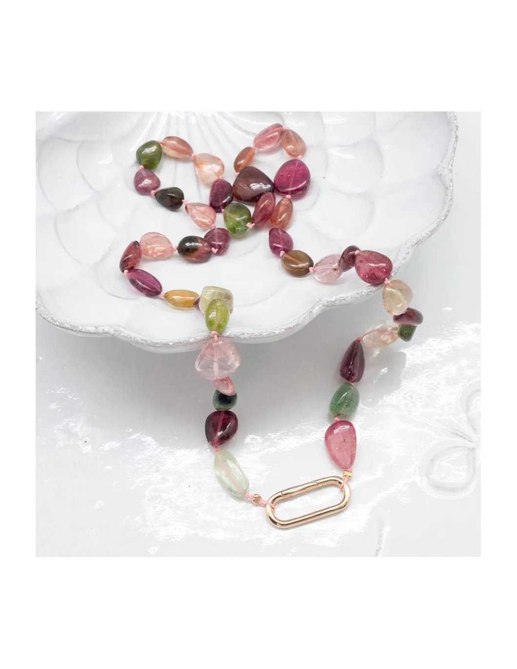 GIGI - COLLIER TOURMALINES IRRÉGULIERES ET FERMOIR STYLE PAPERCLIP