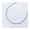 GIGI - COLLIER ZIRCONS NATURELS BLEUS NOUES SUR FIL WOOD