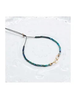 G-LINKS - BRACELET CHRYSOCOLLES ET CHAÎNE PLAQUÉE OR 3 MAILLONS OVALES