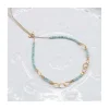 G-LINKS - BRACELET LARIMARS ET CHAÎNE PLAQUÉE OR 8 MAILLONS OVALES