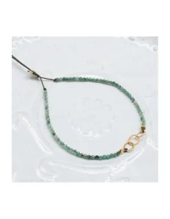 G-LINKS - BRACELET ÉMERAUDES ET CHAÎNE PLAQUÉE OR 3 MAILLONS OVALES