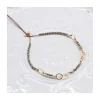 G-LINKS - BRACELET PYRITES ET CHAÎNE PLAQUÉE OR 8 MAILLONS OVALES
