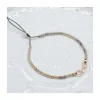 G-LINKS - BRACELET SAPHIRS VERT PERROQUET ET CHAÎNE PLAQUÉE OR 3 MAILLONS OVALES