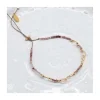 G-LINKS - BRACELET SPINELLES CHOCOLAT ET CHAÎNE PLAQUÉE OR 8 MAILLONS OVALES