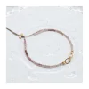 G-LINKS - BRACELET SPINELLES CHOCOLAT ET CHAÎNE PLAQUÉE OR 3 MAILLONS OVALES