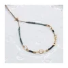 G-LINKS - BRACELET TOURMALINES BLEUES ET CHAÎNE PLAQUÉE OR 8 MAILLONS OVALES