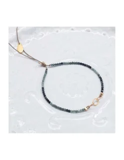 G-LINKS - BRACELET TOURMALINES BLEUES ET CHAÎNE PLAQUÉE OR 3 MAILLONS OVALES