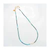 G-LINKS - COLLIER CHRYSOCOLLES ET CHAÎNE PLAQUÉE OR 3 MAILLONS OVALES
