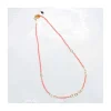 G-LINKS - COLLIER CORAIL BAMBOO ET CHAÎNE PLAQUÉE OR 13 MAILLONS OVALES