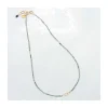 G-LINKS - COLLIER ÉMERAUDES ET CHAÎNE PLAQUÉE OR 3 MAILLONS OVALES