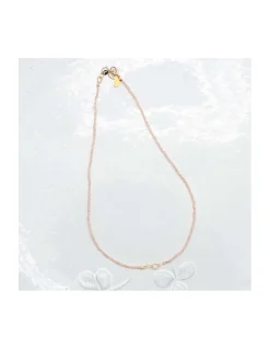 G-LINKS - COLLIER PIERRES DE LUNE PÊCHE ET CHAÎNE PLAQUÉE OR 3 MAILLONS OVALES