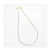 G-LINKS - COLLIER PYRITES ET CHAÎNE PLAQUÉE OR 3 MAILLONS OVALES