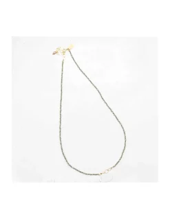 G-LINKS - COLLIER PYRITES ET CHAÎNE PLAQUÉE OR 3 MAILLONS OVALES