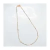 G-LINKS - COLLIER SAPHIRS VERT PERROQUET ET CHAÎNE PLAQUÉE OR 13 MAILLONS OVALES