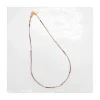 G-LINKS - COLLIER SPINELLES CHOCOLAT ET CHAÎNE PLAQUÉE OR 3 MAILLONS OVALES
