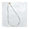 G-LINKS - COLLIER TOURMALINES BLEUES ET CHAÎNE PLAQUÉE OR 13 MAILLONS OVALES