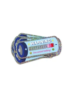 GLITTER STICKER - LOW SOCIAL BATTERY