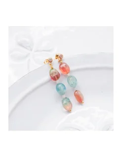 GRAZIA - BOUCLE D'OREILLE AQUAKYANITE, TOURMALINES & MORGANITES
