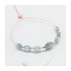 GRAZIA - BRACELET AQUAKYANITE OVALE, MORGANITES ET AQUAMARINES SUR CORDON