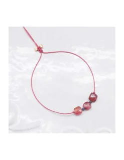 HOLLY TOURMALINES - BRACELET COURT, TOURMALINES CARRÉES ET SAPHIRS BLEUS ROUGES