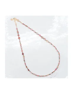 HOLLY TOURMALINES - COLLIER TOURMALINES CARRÉES ET SAPHIRS BLEUS ROUGES