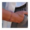 IBIZA - BRACELET SPINELLES CHOCOLAT SUR CORDON ROSE