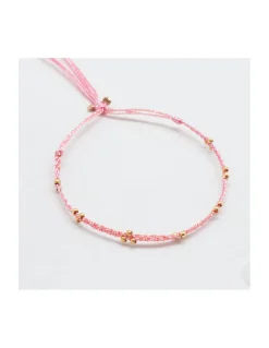 JANE - BRACELET PERLES DORÉES SUR CORDON LUREX