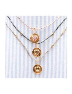 JANE - COLLIER COEUR TOURMALINE SUR CORDON LUREX