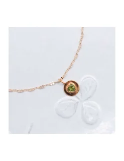 JANE - COLLIER COEUR TOURMALINE SUR CHAÎNE SOLEIL