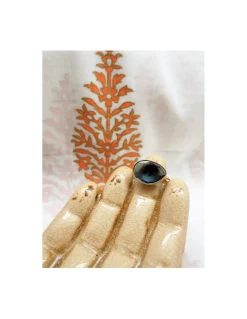 JOHRI - BAGUE EN OR ET LONDON BLUE TOPAZ N°5