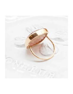 JOHRI - BAGUE EN OR ET TOURMALINE ROSE GRAVÉE N°1