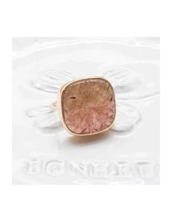 JOHRI - BAGUE EN OR ET TOURMALINE ROSE GRAVÉE N°1