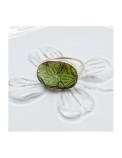 JOHRI - BAGUE EN OR ET TOURMALINE VERTE GRAVÉE N°2