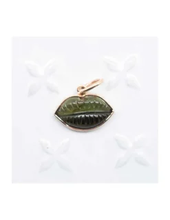 JOHRI - PENDENTIF BOUCHE EN OR ET TOURMALINE VERTE