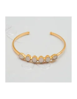 JONC 6 PIERRES OVALES - LABRADORITE BLANCHE