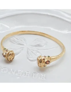 JONC RAJAH - CITRINE PLAQUÉ OR