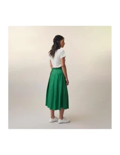 JUPE - 787 - PAULETTE - POPLIN BOTTLE GREEN