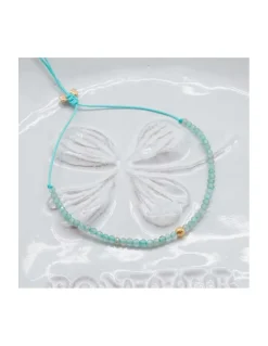 LA MESA DRIVE - BRACELET APATITES GREENISH ET PERLE DORÉE AU CENTRE
