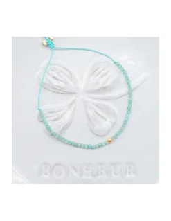 LA MESA DRIVE - BRACELET APATITES GREENISH ET PERLE DORÉE AU CENTRE