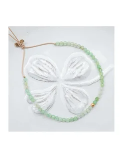 LA MESA DRIVE - BRACELET CHRYSOPRASES ET PERLE DORÉE AU CENTRE