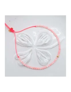 LA MESA DRIVE - BRACELET OPALES ROSES ET PERLE DORÉE AU CENTRE