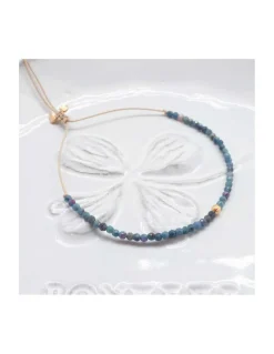 LA MESA DRIVE - BRACELET SAPHIRS RED AND BLUE ET PERLE DORÉE AU CENTRE