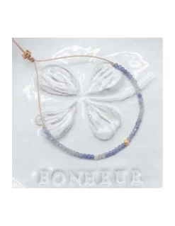 LA MESA DRIVE - BRACELET TANZANITES ET PERLE DORÉE AU CENTRE