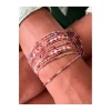 LOTUS - BRACELET GOUTTE, OPALES ROSES ET RHODOCHROSITES