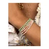 LOTUS - BRACELET OPALES ROSES ET RHODOCHROSITES