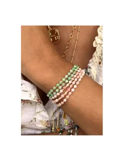 LOTUS - BRACELET OPALES ROSES ET RHODOCHROSITES