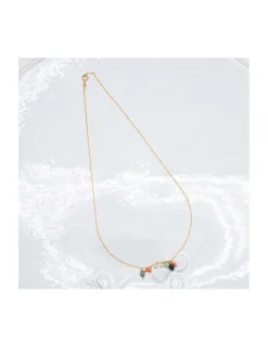 MARIA - COLLIER TOURMALINE, CORAIL BAMBOO, PERLE DE CULTURE ET CHRYSOPRASE (COURT)