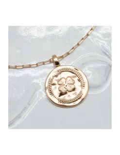 MÉDAILLE TRÈFLE À 4 FEUILLES ET COURONNE DE LAURIER