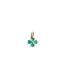 MÉDAILLES RONDE NACRE ET ZIRCON, TREFLE VERT ET ÉPINGLE (30€ à 48€)