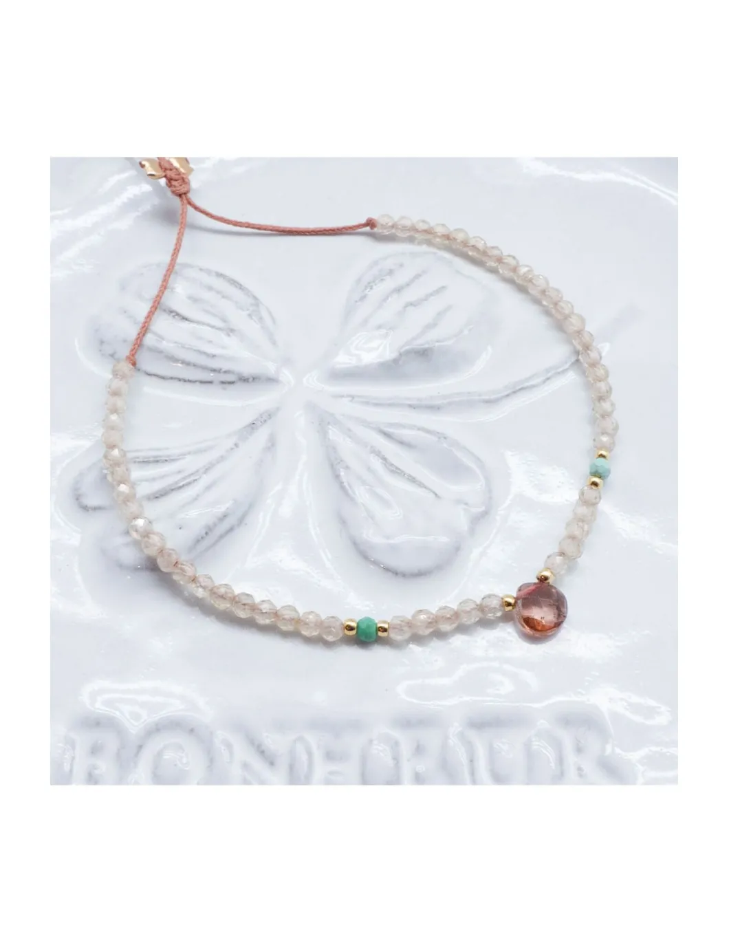 MIDNIGHT BATH - BRACELET ANDALOUSITE, ZIRCONS JAUNES ET TURQUOISES